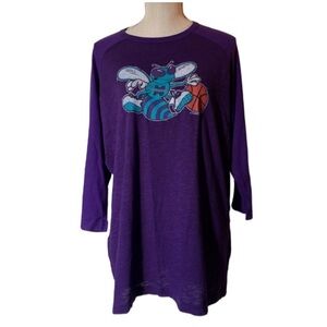 Charlotte Hornets 3/4 Sleeve Graphic Tee Size XL